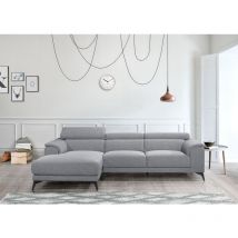 Delorm - Canapé d'angle en tissu - 3 personnes - gris