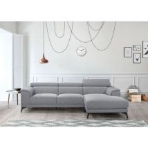 DELORM Canapé d'angle en tissu - 3 personnes - gris