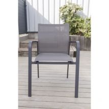 Delorm - Fauteuil de salon de jardin en aluminium - empilable
