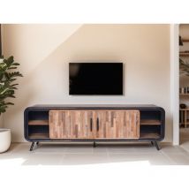 Delorm - Meuble tv en teck recyclé avec un style Fusion - 170 cm