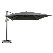 Delorm Parasol de jardin carré déporté et inclinable - 3 x 3 m - gris clair