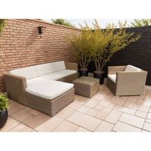 Salon de jardin en résine tressée - modèle Lovina - Delorm