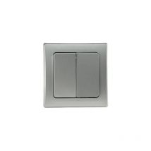 Chilitec - 2-fach Serienschalter Unterputz, Silber-Grau, Wandschalter