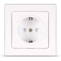 Schutzkontakt-Steckdose mit 1-fach Rahmen, weiß - Delphi