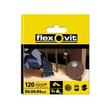 Flexovit - 63642526401 Delta Hook & Loop Sanding Sheets 94mm Fine 120G (Pack 6) FLV26401
