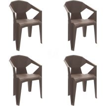 garbar DELTA Set 4 Silla Con Brazos Interior, Exterior Chocolate