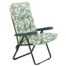 Glendale Leisure - Deluxe Cotswold Leaf Garden Recliner Cushion Only - Fabric - Green/White