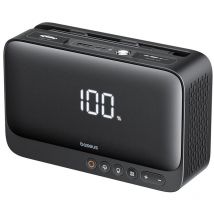 Démarreur 4en1 600A avec lampe de poche, batterie externe 6000mAh, compresseur Super Energy - noir