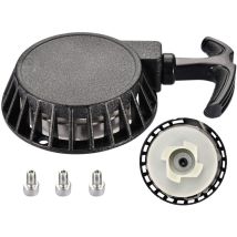 Démarreur à rappel en alliage d'aluminium pour 40/44-6 2 temps 47cc 49cc Mini Moto Chopper atv Quad, Démarreur Nylon Mini Easy Pull avec Vis Noir