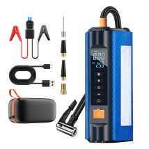Démarreur d'urgence de voiture, pompe gonflable tout-en-un, auto-stoppeur, démarreur d'allumage de batterie portable multifonction