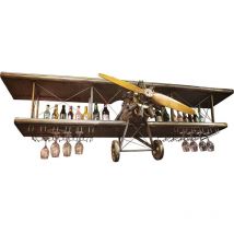 Demi-avion en fer avec support à verres