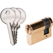 Demi Cylindre 5g Exem Laiton - S'Entrouvrant Avec Clé N°kcb006505 - 30 X 10 Mm