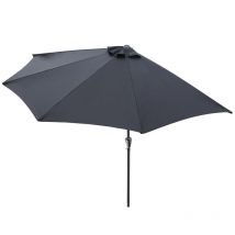 Parasol Semi-circulaire pour Balcon ou Terrasse, 3 mètres de diamètre, Noir