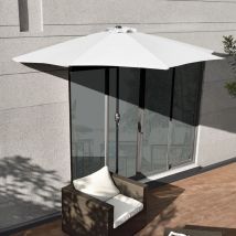 Casa.pro - Demi-parasol Eger pour terrasse balcon polyester 300 x 150 x 230 cm blanc [ ]