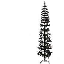 Demi sapin de Noël artificiel mince avec support Noir 240 cm
