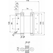 Nr.36 Cerniere 150 Millimetri In Acciaio Zincato