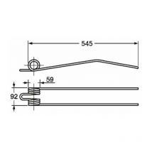 Dent de faneuse adaptable DEUTZ FAHR 1660.0420