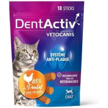 Dentactiv - 10 Sticks - Vetocanis - Mundhygiene Mit Huhn Für Katzen