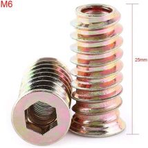 Pack de 20 pièces M6Écrou hexagonal fileté en alliage de zinc, Écrous d'Insert en alliage de zinc Assortiment(M625mm) - RWEcrou hexagonal