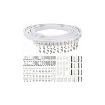 Denuotop - 5 Meter Foldable Ceiling Curved Curtain Track Flexible Curved Curtain Track Soft Curtain Track for Curtain Track with Metal Curtain Hooks,