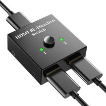 Denuotop - Switch hdmi 4K, Commutateur hdmi Répartiteur Bidirectionnel 2 Entrées 1 Sortie,3D/1080P/4K/HDCP-HDMI Switcher pour Blu-Ray/PC/DVD/Xbox