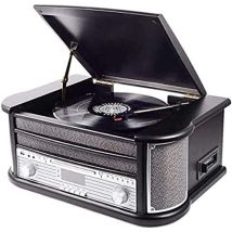 Sistema Stereo In Stile Retrò Denver Mrd-51 Black. Giradischi. Radio Digitale Dab. Lettore Cd E Cassette. Registrazione Diretta Via Usb Di Dischi In 