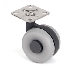 Roue Plet. Denver Grey D-60 C.freno - DENVER - Roulette plate avec ou sans frein pour meuble