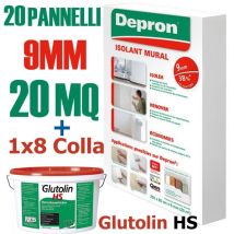 Depron Pannelli Isolanti Da 9mm (125 X 80 ) Confezione Da 20mq + 1 Glutolin 8kg