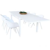 Bob Gardens - derek - set tavolo da giardino con sedie in alluminio cm 135/270x90x75 h - Posti: 6 - Colore: Bianco