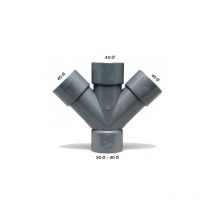 Crearplast - Derivación doble plana pvc h-h Medidas: 50x45 mm