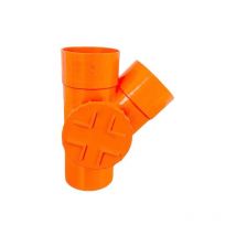Dakiviva - Derivazione 45° con tappo per ispezione in pvc : Diametro - 200 (con tappo Ø125), Modello - Destra