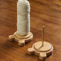 Dérouleur de laine en bois - Support de fil pour roulement à billes sans nœuds - Support rotatif - Support de fil pour crochet et tricot - Rangement