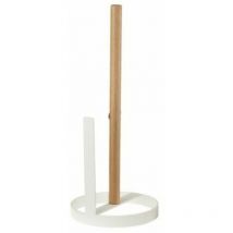 DKD Home Decor Porte-rouleau de papier de Papel de Cuisine de la marque, Couleur blanche, de Métal et bois de Pin (13 x 13 x 31,5 centimètres)