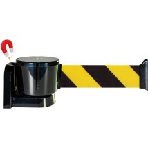 Novap - Enrouleur mural magnétique grande longueur avec sangle hachurée jaune/noir 12m x 50mm - 2811040