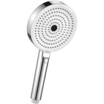 Derw Max - 3-strahl-handbrause, 127 Mm Brausekopf, Leicht Zu Reinigen – Chrom + Weiß