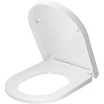 D-förmiger Toilettensitz, Toilettensitz aus Polypropylen, Toilettensitz mit Absenkautomatik, weiß, passend für Toiletten vom Typ d - Derw Max