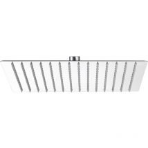 DERW Max Regendusche Duschkopf (25 x 25 cm), Edelstahl eckig Brausekopf, selbstreinigend, Chrom