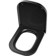 Cecipa Max - derw max Siège de Toilette Carré Court, Noir Siège de Toilette à Double Bouton, Siège de toilette en urée-formaldéhyde Abattant wc Frein