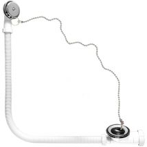 Riuvert - Desagüe de bañera con válvula acodada de baja cota con tubo de rebosadero flexible R-91