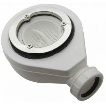 Rnemitery - Desagüe de ducha - Válvula o Sifón para Plato de Ducha - Diámetro 40 mm - Anilla de fijación en acero inoxidable brillante con fijación