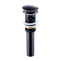 Ymyny - Desagüe de rebote lavabo delgado de cobre negro con rebosadero, antiolor y a prueba de insectos, accesorios para fregadero, tubo de desagüe.