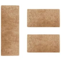 Descente de lit Barcelona Marron clair 1 tapis 67 x 250 cm + 2 tapis 67 x 140 cm