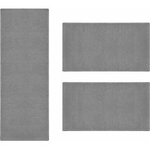 Karat - Descente de lit Dynasty Gris argenté 1 tapis 67 x 330 cm + 2 tapis 67 x 130 cm