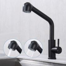 Aihom - Grifo de Cocina con Ducha Extraíble – Mezclador de Fregadero de Acero Inoxidable con 2 Modos de Chorro