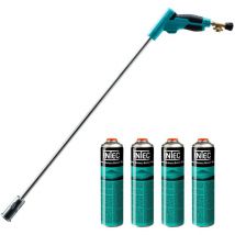 Désherbeur thermique Brule Herbes Allumage piezo + 4 cartouches 330gr + Adaptateur multi cartouches Intec