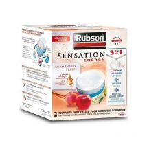 Rubson - Déshumidificateur d'Air Recharge sensation 3en1 Aroma Energy Fruit Lot de 2 recharges