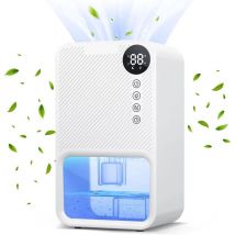 Coocheer - Déshumidificateur de chambre à coucher, réservoir d'eau de 1 100 ml, avec affichage numérique et arrêt automatique, pour chambre, salle de