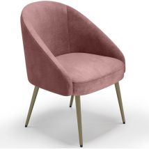 Design Armchair - Upholstered in Velvet - Golden leg - Wasda