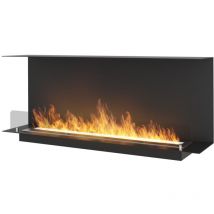 C1200 V.1 Design Bioethanol-Einbaukamin mit 3-seitig offenem Glas, 3-Liter-Brenner