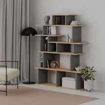 Design-Bücherregal Apollon in Eiche und Anthrazit